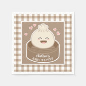 小さな団子が赤ちゃんシャワーの途中にある スタンダードカクテルナプキン (正面)