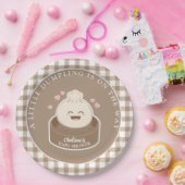 小さな団子が赤ちゃんシャワーの途中にある ペーパープレート (パーティー)