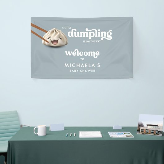小さな団子が赤ちゃんシャワーの途中にある 横断幕 (トレードショー)