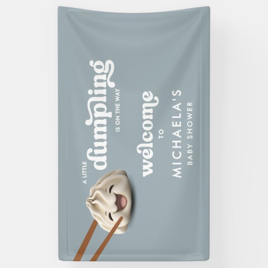 小さな団子が赤ちゃんシャワーの途中にある 横断幕 (縦)