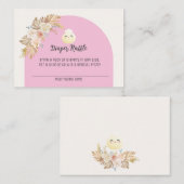 小さな団子ベイビーシャワーおむつラッフルカード エンクロージャーカード (正面/裏面)