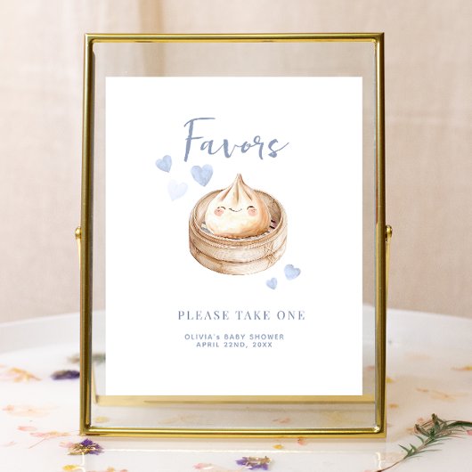 小さな団子青い赤ちゃんシャワー好意のサイン | 和手