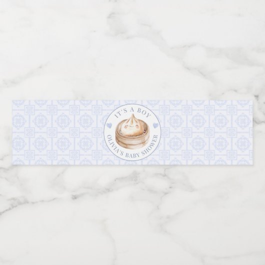 小さな団子青それは男の子の赤ちゃんシャワーだ ペットボトルラベル (シングルラベル)