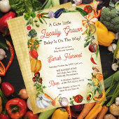 小さな地元で育った赤ちゃんがやってくるシャワー 招待状