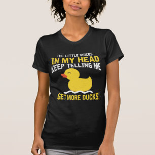 小さな声が頭に浮かぶゴムのカモの愛農家 Tシャツ