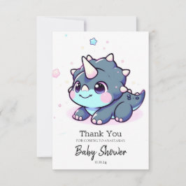 小さな夢のような恐竜の赤ちゃんシャワー サンキューカード