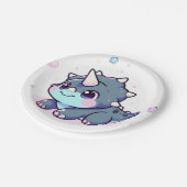小さな夢のような恐竜の赤ちゃんシャワー ペーパープレート (アングル)