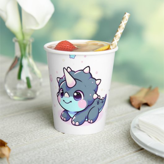 小さな夢のような恐竜の赤ちゃんシャワー 紙コップ (インサイチュ)