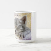 小さな夢の猫のマグカップを夢見る コーヒーマグカップ (中央)