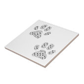 小さな大きな犬の前足のプリント |黒セラミックタイル タイル (側面)