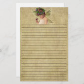 小さな大切天使の女の子 – 文房具 便箋 (正面/裏面)