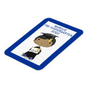 小さな大学院生の少年の暗い肌 マグネット (左側)