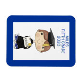 小さな大学院生の男の子の茶色の髪 マグネット (横)