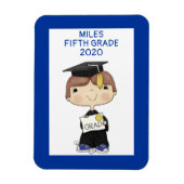 小さな大学院生の男の子の茶色の髪 マグネット (縦)