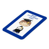 小さな大学院生の男の子の茶色の髪 マグネット (左側)