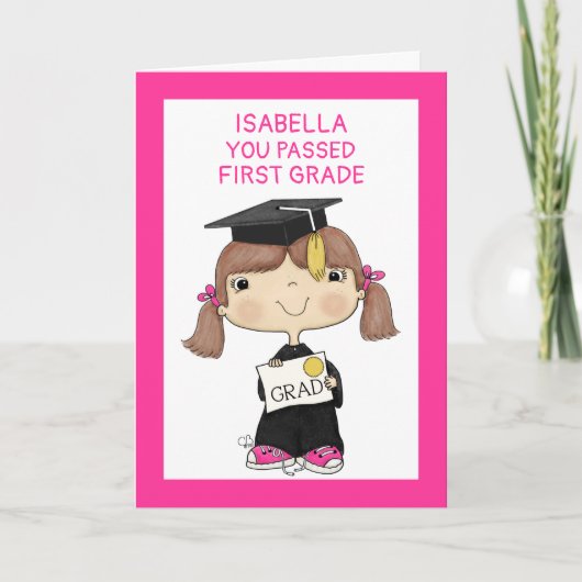 小さな大学院生の茶髪 カード (正面)