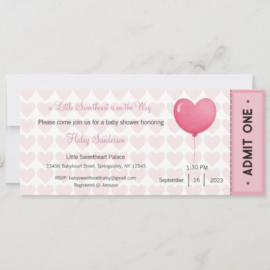 小さな天使がやってくる お知らせカード 招待状 (正面)