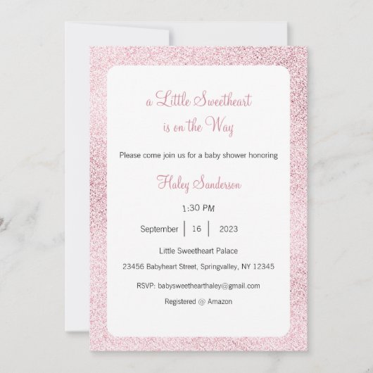 小さな天使がやってくる お知らせカード 招待状 (正面)