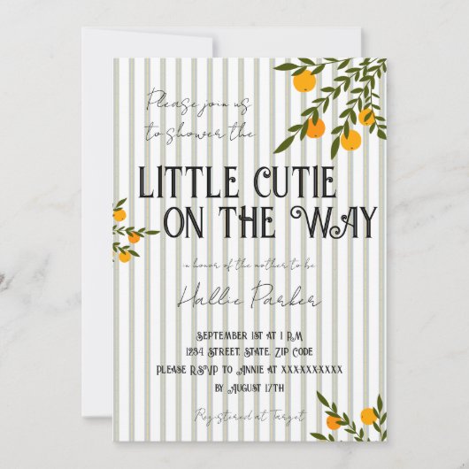 小さな天使がやってくる お知らせ 招待状 (正面)