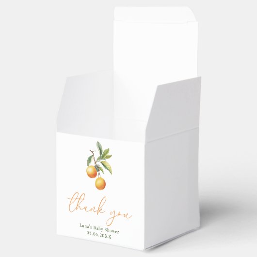 小さな天使がやってくる オレンジのベイビーシャワーパーティー フェイバーボックス (オープン)