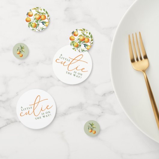 小さな天使がやってくる オレンジのベイビーシャワー コンフェッティ (グループ)