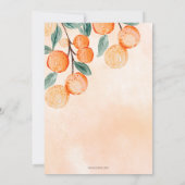 小さな天使がやってくる オレンジのベイビーシャワー 招待状 (裏面)