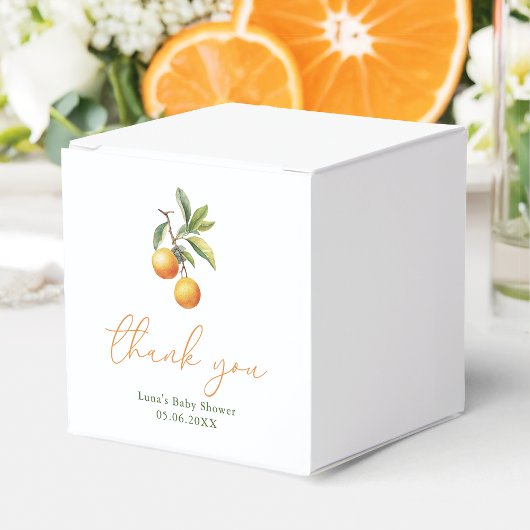 小さな天使がやってくる オレンジ色のベイビーシャワー フェイバーボックス