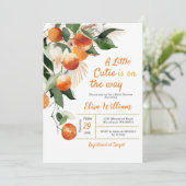 小さな天使がやってくる オレンジ トロピカル 招待状 (スタンド正面)