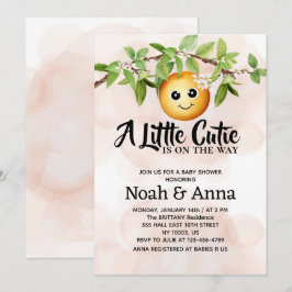 小さな天使がやってくる シンプルなベビーシャワー 招待状