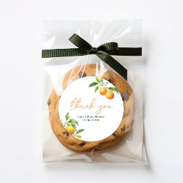 小さな天使がやってくる!ベビーシャワーのお礼ステッカー ラウンドシール