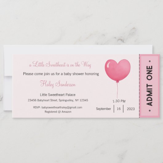 小さな天使がやってくる 招待状 (正面)