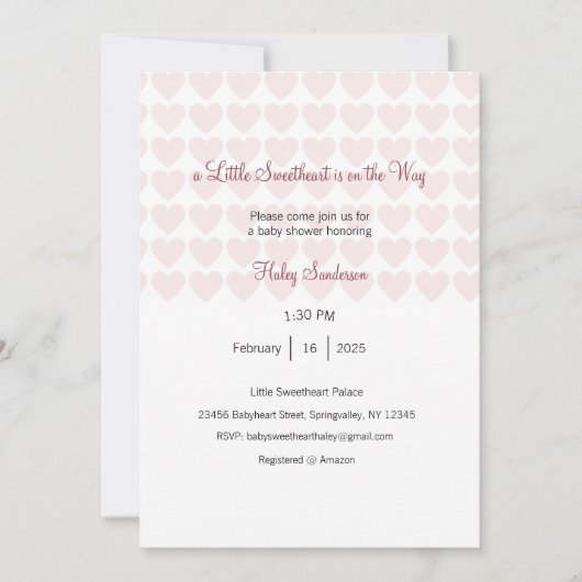 小さな天使がやってくる 招待状 (正面)