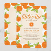 小さな天使がやってくる 柑橘オレンジのベビーシャワー 招待状 (正面/裏面)