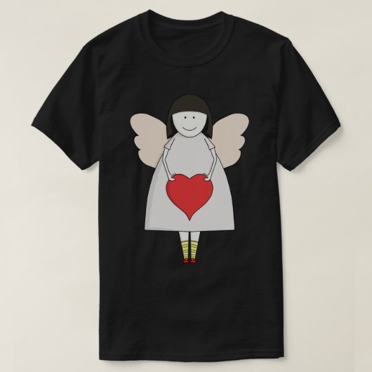 小さな天使がハート Tシャツ (デザイン正面)