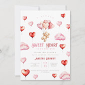 小さな天使がベビーシャワーの道を歩いてる 招待状 (正面)