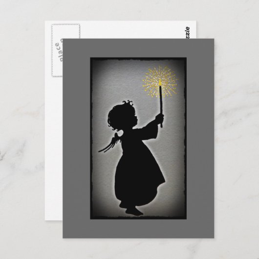 小さな天使が光を放つ ポストカード (正面/裏面)