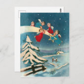 小さな天使の射撃、 発砲スター、クリスマスの挨拶 ポストカード (正面/裏面)