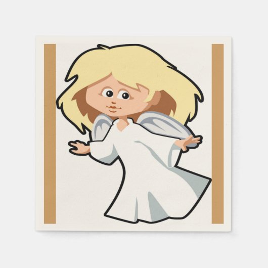 小さな天使の少女 スタンダードカクテルナプキン (正面)