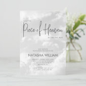 小さな天国のかけら モダンな雲のベビーシャワー 招待状 (スタンド正面)