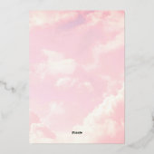 小さな天国のピンクの雲のベビーシャワー 箔招待状 (裏面)
