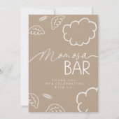 小さな天国のベージュ モモサ バー サイン 招待状 (正面)