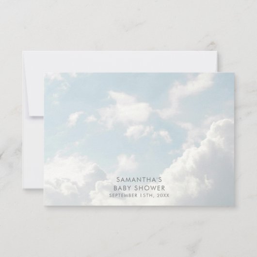 小さな天国の赤ちゃんシャワー夢見て サンキューカード (裏面)