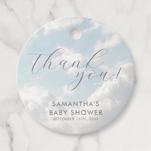 小さな天国の赤ちゃんシャワー夢見て フェイバータグ (正面)