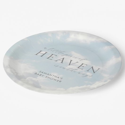 小さな天国の赤ちゃんシャワー夢見て ペーパープレート (アングル)