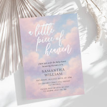 小さな天国の赤ちゃんシャワー招待状