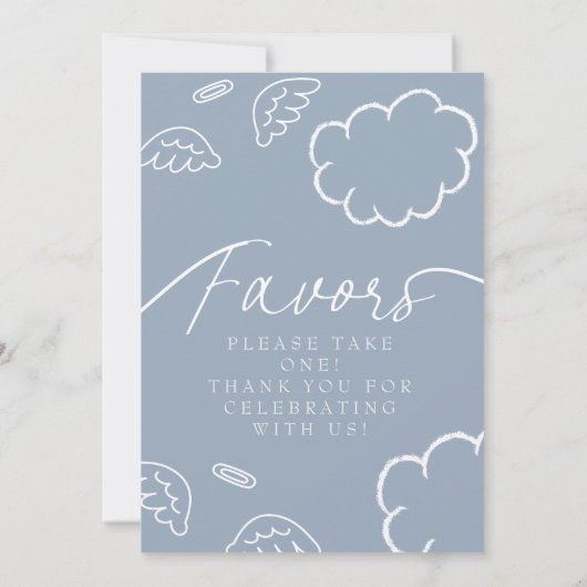 小さな天国の青い贈り物 テーブルサイン 招待状 (裏面)