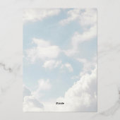 小さな天国の青空と雲のベビーシャワー 箔招待状 (裏面)