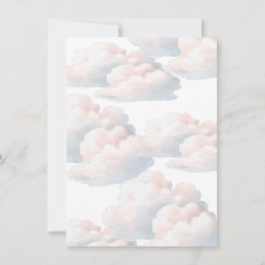 小さな天国エンジェルツイン赤ちゃんシャワー 招待状 (裏面)