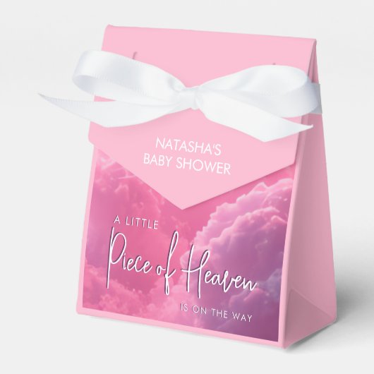 小さな天国ピンクの赤ちゃんシャワー フェイバーボックス (正面サイド)