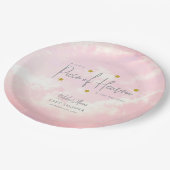 小さな天国ピンクの赤ちゃんシャワー ペーパープレート (アングル)